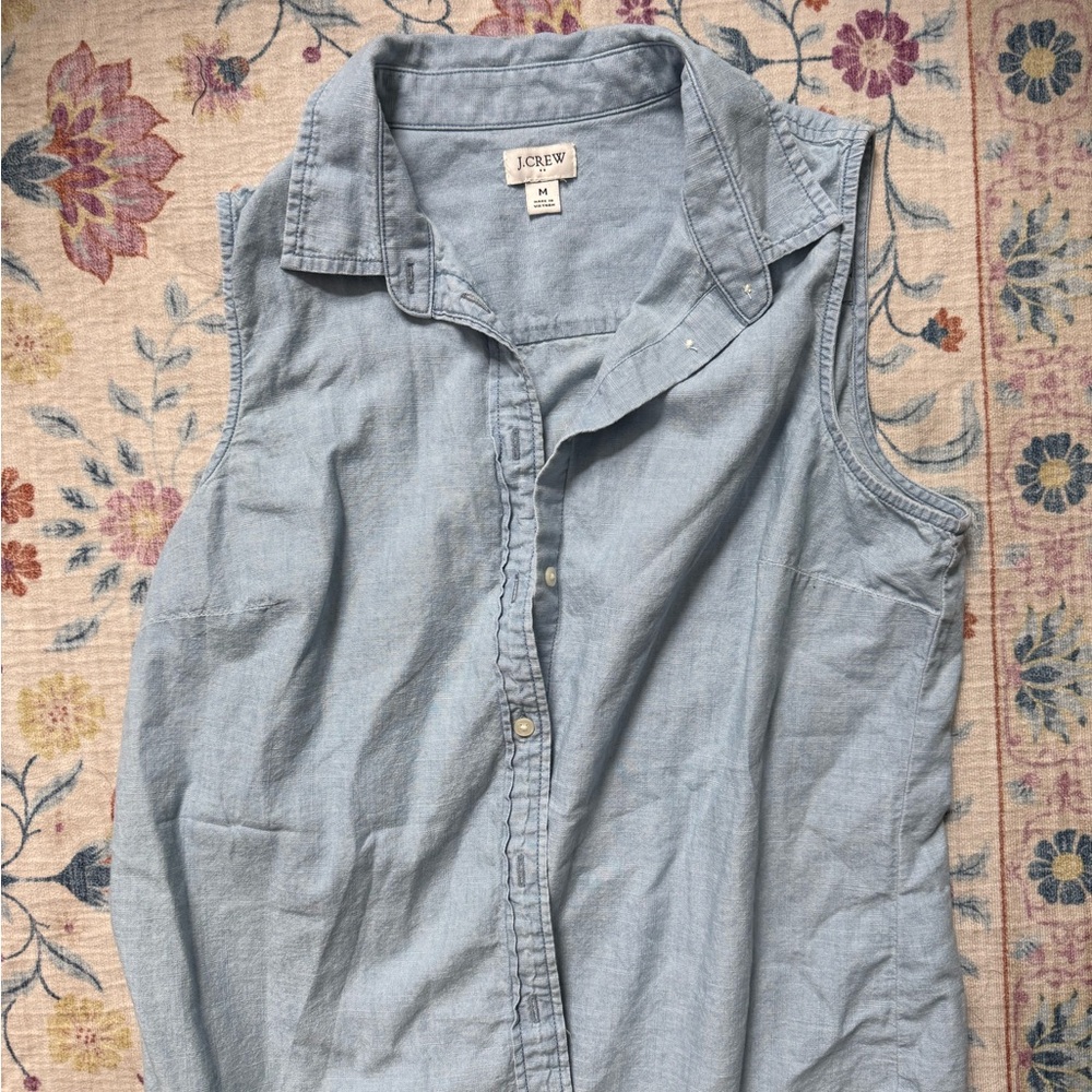 J.Crew Sky Blue Linen Shirt